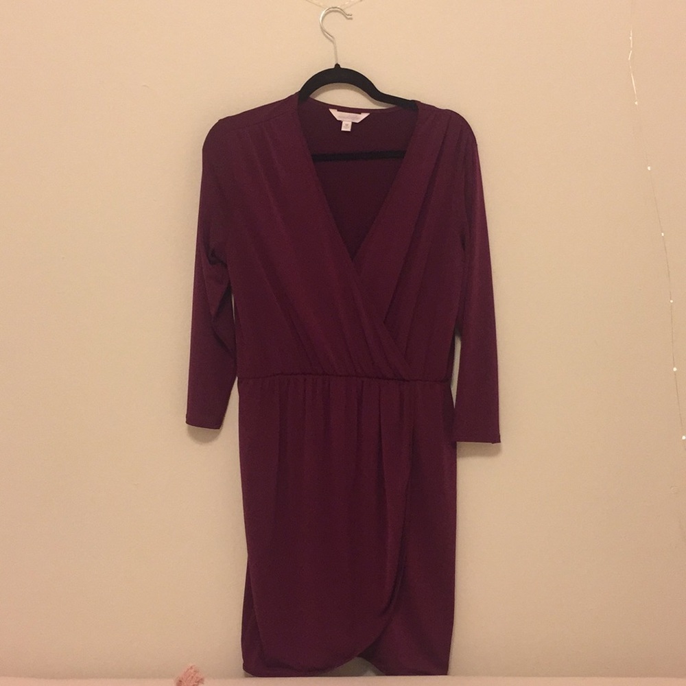 Long sleeve purple dress